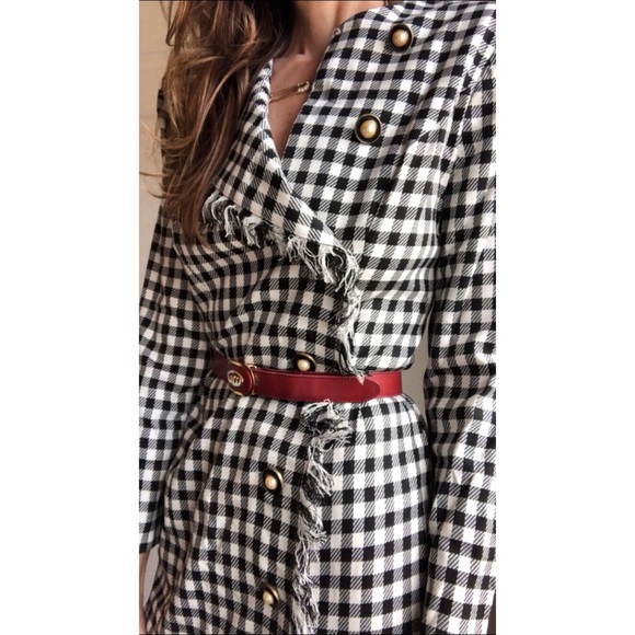 Vintage Dresses & Skirts - Vintage houndstooth button front dress